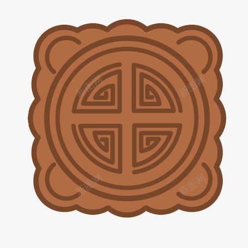 卡通月饼png免抠素材_88icon https://88icon.com 中国风 中秋月饼 卡通手绘 矢量月饼 粗边 花纹