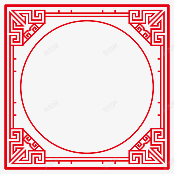 装饰中国风边框元素矢量图ai免抠素材_88icon https://88icon.com 中国风 中国风边框 矢量边框 红色边框 装饰图案 边框 矢量图