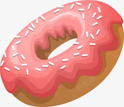 粉色立体美味甜甜圈素材