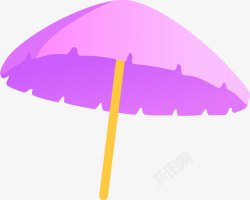紫色遮阳伞紫色夏日海报卡通遮阳伞高清图片