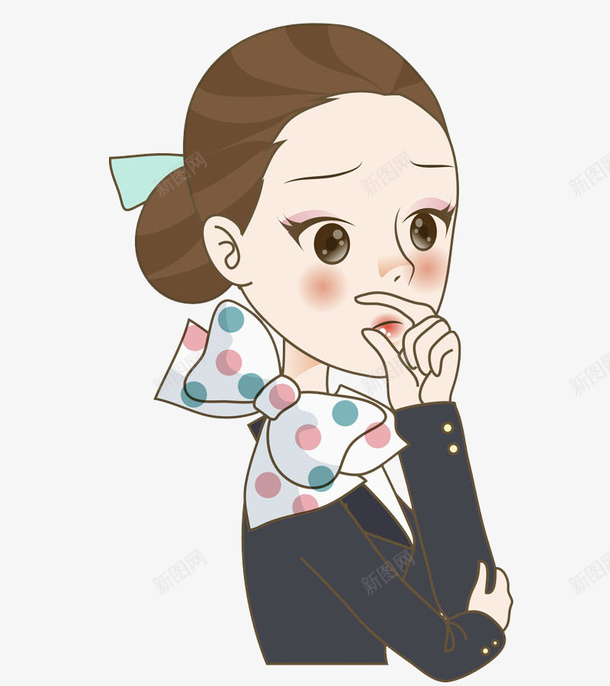 漂亮的空姐png免抠素材_88icon https://88icon.com 制服 卡通 女人 插图 漂亮的 空姐 蝴蝶结