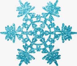 雪花晶体蓝色晶体发光雪花图案高清图片