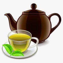 喝茶茶壶素材