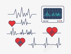 监护装置心电图矢量图高清图片