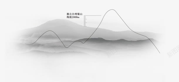 中国风高山背景png免抠素材_88icon https://88icon.com 云海 国画 高山 黑白