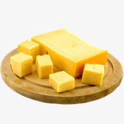 圆形菜板上的奶酪素材