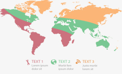 彩色世界地图图表矢量图素材