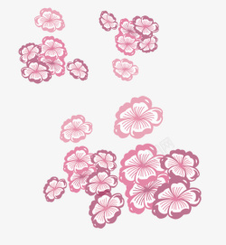 粉色花漂浮素材