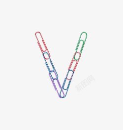 回形针字母回形针字母v高清图片