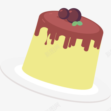 圆形蛋糕灰色扁平化蛋糕美食元素矢量图图标图标
