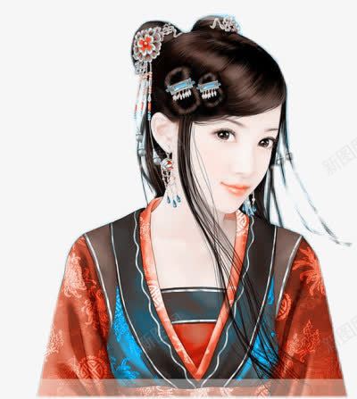 红衣女子头饰长发立绘图png免抠素材_88icon https://88icon.com 头饰 女子 红衣 长发