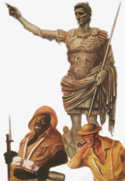 古罗马雕塑与现代士兵素材