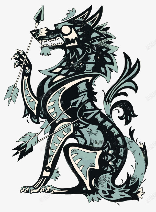 受伤的狼矢量图eps免抠素材_88icon https://88icon.com 卡通 受伤 手绘 狩猎 狼PNG矢量图 狼免扣PNG图 矢量狼 箭 矢量图