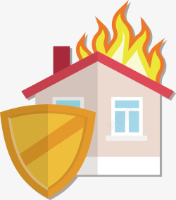 房屋防火防护矢量图素材