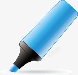 蓝色彩笔绘画元素素材