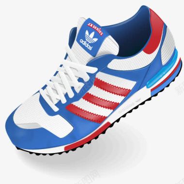 蓝白色Adidas跑步鞋蓝白色图标图标