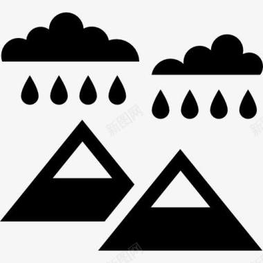 自然雨天的景观图标图标
