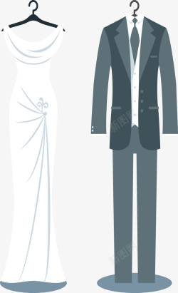 婚礼服装插画矢量图素材