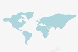 蓝色世界地图矢量图素材