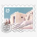 建筑邮票素材