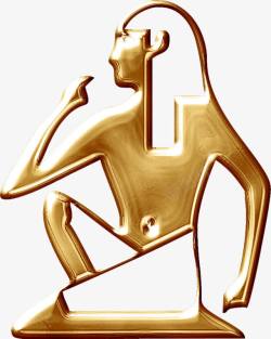侍卫雕塑金色埃及法老雕像高清图片