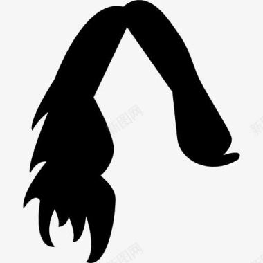 黑五素材黑女头发形状图标图标
