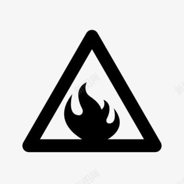 当心火灾警告标志图标图标