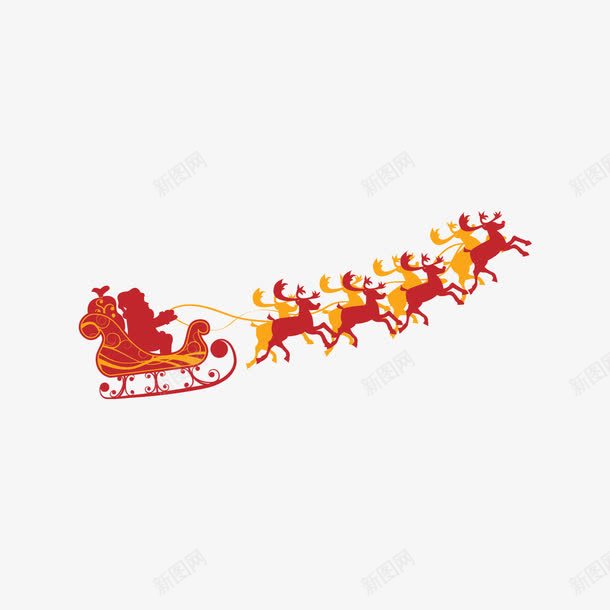 圣诞老公公赶着雪橇png免抠素材_88icon https://88icon.com 免扣 免扣素材 圣诞 老公公 赶着雪橇