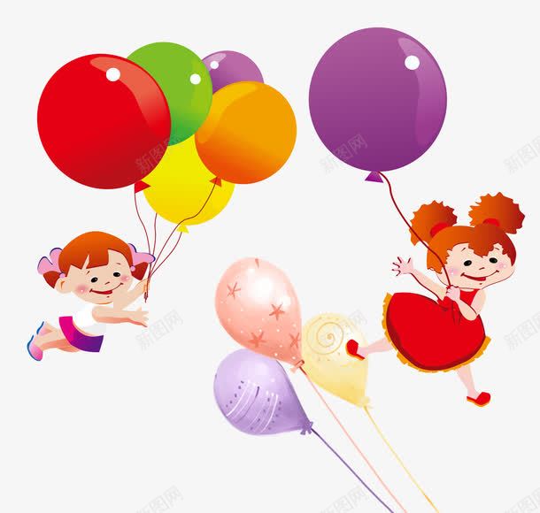卡通气球小孩png免抠素材_88icon https://88icon.com 卡通小女孩 卡通气球 小女孩 小学 小孩 幼儿园 气球