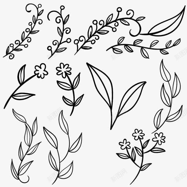 PS树枝笔刷png免抠素材_88icon https://88icon.com 叶片 手绘 花瓣 花蕊