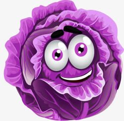 紫色卡通包菜素材