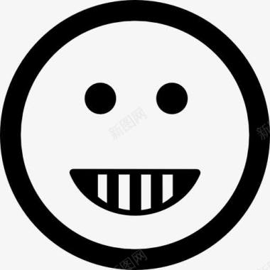 快乐表情快乐微笑的方脸的形状图标图标