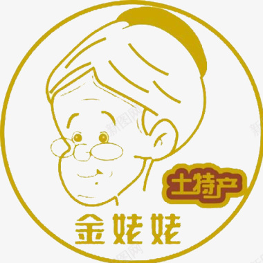 老太太金色土特产logo图标图标