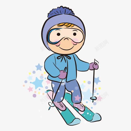 卡通滑雪人物png免抠素材_88icon https://88icon.com PNG图形 PNG装饰 五角星 人物 小人 滑雪 装饰