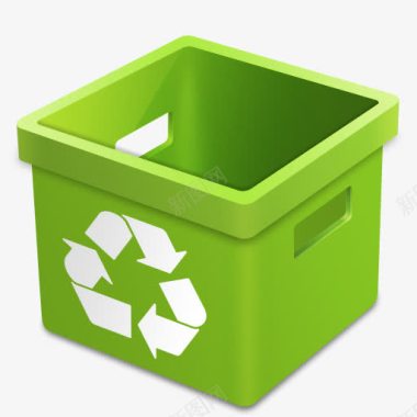 绿色回收垃圾筐图标图标