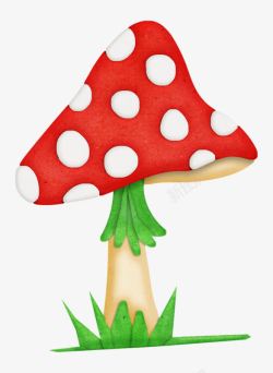童话世界卡通手绘蘑菇素材