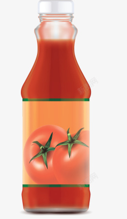 瓶装烹饪调味瓶番茄酱矢量图素材