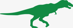 绿恐龙剪影素材