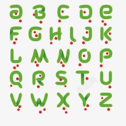 绿色松枝字母素材