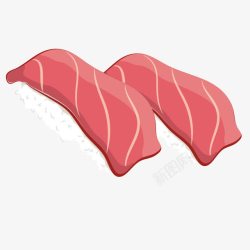 红色肉类鱼肉片状素材