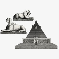 埃及金字塔和狮身人面像矢量图素材