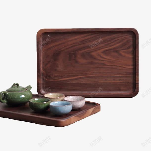 木餐盘茶具png免抠素材_88icon https://88icon.com 多功能 木餐盘 简约 茶具