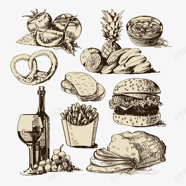 卡通手绘食物png免抠素材_88icon https://88icon.com 中餐手绘 卡通 扁平 手绘 插画 美食 食品