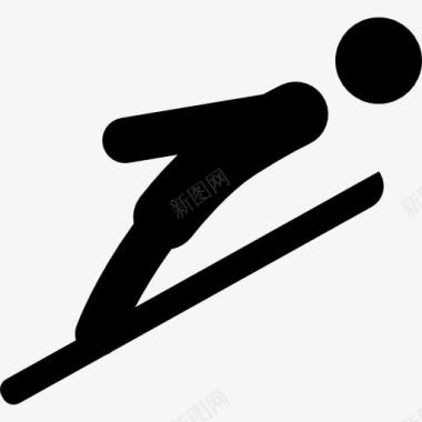 运动人物跳台滑雪图标图标