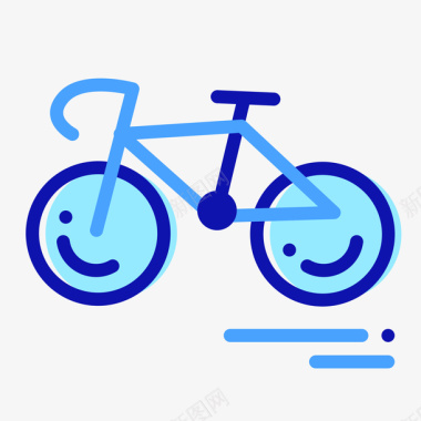 科技小元素蓝色扁平化共享单车元素矢量图图标图标