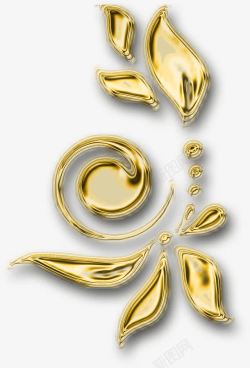 黄色欧式立体金花纹素材