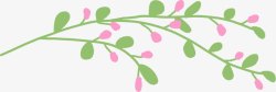 粉色小花绿叶清新植物素材
