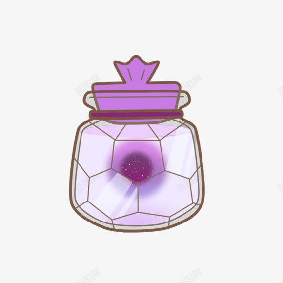 紫色小瓶子手绘风格png免抠素材_88icon https://88icon.com 瓶子 紫色 风格