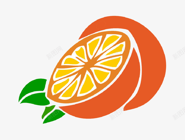 卡通橙子png免抠素材_88icon https://88icon.com 橙子 橙色 水果 绿叶