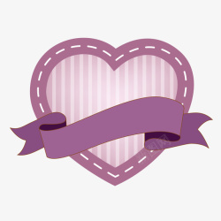 紫色爱心标牌装饰素材